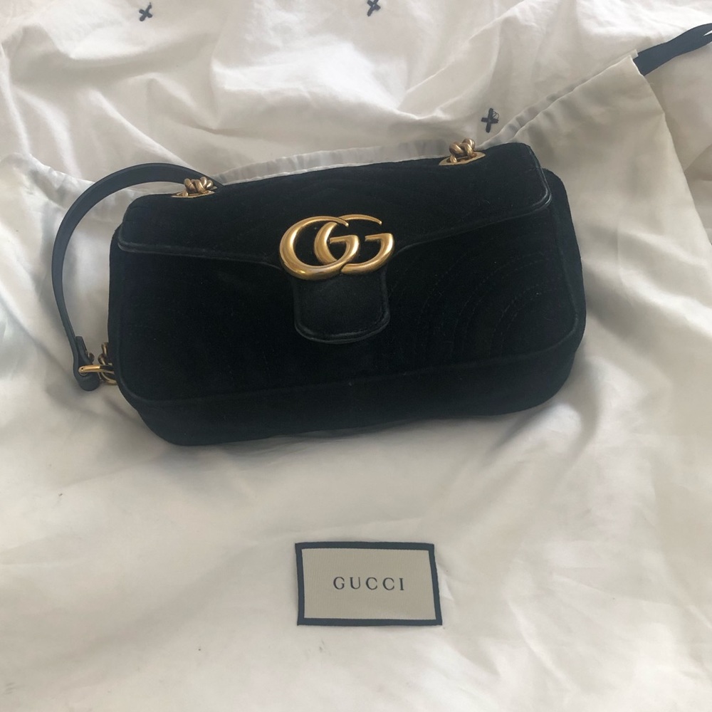 Gucci velvet Matelasse Mini GG Marmont